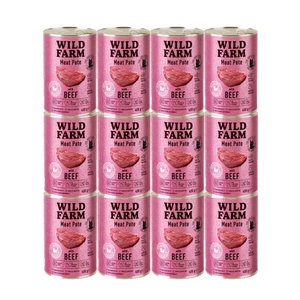 WILD FARM Paēte ar liellopu gaļu 400g - bezglutēna barība kaķiem