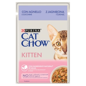 CAT CHOW Kaķēns ar jēra gaļu un cukini mērcē 85g