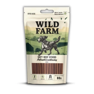 WILD FARM liellopu gaļas nūjiņas 80g suņu našķi