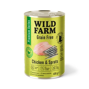 WILD FARM Premium Grain Free Chicken and Sprats 400g - barība kaķiem bez graudiem