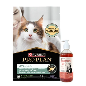 PRO PLAN LiveClear Barība pieaugušiem kaķiem pēc sterilizācijas, bagāta ar tītara gaļu, 2,8 kg