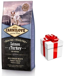 Carnilove Laši un tītara kucēniem 12kg + Dog Surprise