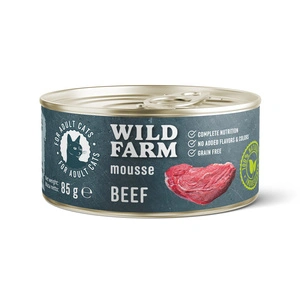 WILD FARM Mousse Beef 85g - putas bez graudiem kaķiem
