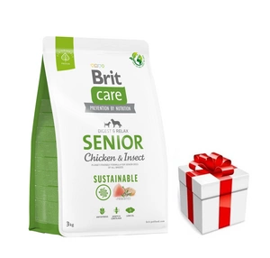 BRIT CARE Dog Sustainable Senior Chicken &amp; Insect 3kg + STAIGMENA SUŅIEM