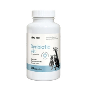 LAB-V Synbiotic Vet - kuņģa un zarnu trakta veselības un zarnu mikrofloras atbalsts suņiem un kaķiem 90 kapsulas 90 kapsulas