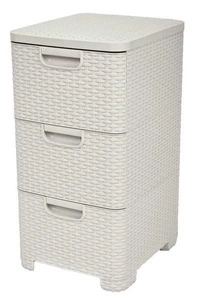 Curver Grāmatu skapis ar atvilktnēm 3x14L STILIUS krēmais