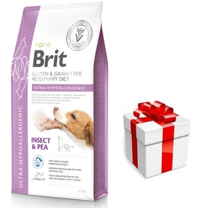 BRIT GF veterinārais uzturs suņiem Ultra-Hypoallergenic Insect 12kg + DOG STICK