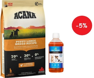 ACANA HERITAGE Puppy Large Breed 11,4kg + LAB V Laša eļļa suņiem un kaķiem 500ml