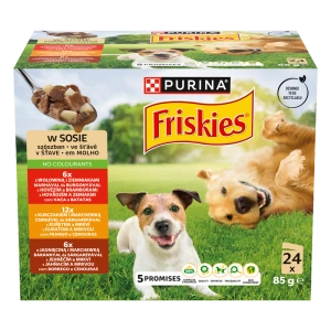 PURINA Friskies pieaugušo suņu barība mērcē 24 x 85 g