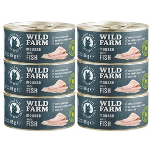 WILD FARM Mousse White Fish 85g - putas kaķiem bez graudiem