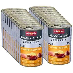 ANIMONDA GranCarno Sensitiv Adult Dog garša: tītara + kartupeļi 400g x18