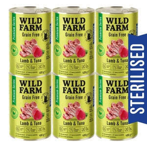 WILD FARM Premium Grain Free Lamb and Tuna 400g - barība sterilizētiem kaķiem bez graudiem