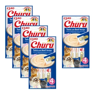 INABA Churu tunča un liellopa gaļas garšas kārums kaķiem 20x14g