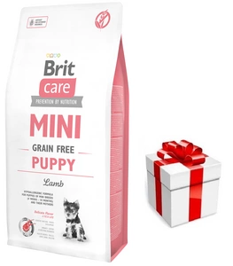 BRIT CARE Mini Grain-Free Puppy Lamb 2kg + STRAIGMENA SUŅIEM