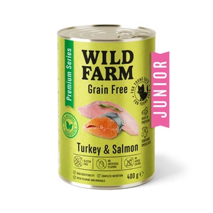WILD FARM Premium Grain Free Turkey and Salmon Junior 400g - barība kaķēniem bez graudiem