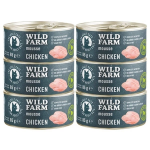 WILD FARM Mousse Chicken 85g - putas kaķiem bez graudiem