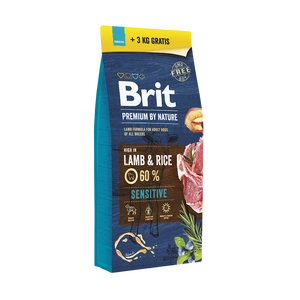 BRIT Premium By Nature Sensitive jēra gaļa 15kg+3kg