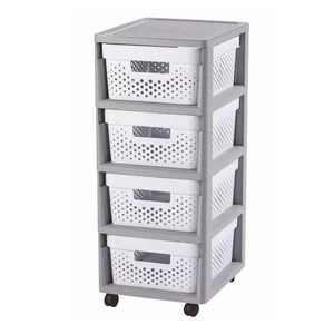 "Curver Infinity" ažūra plaukti 4x11 L pelēki balti