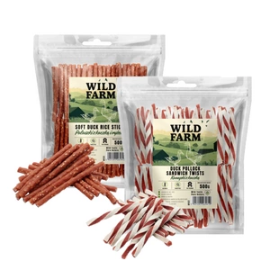 WILD FARM pīļu sviestmaize 500g suņu našķi
