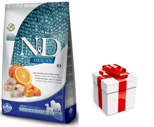 FARMINA N&amp;D Ocean canine COD, PUMPKIN &amp; ORANGE ADULT MEDIUM &amp; MAXI 12kg + STAIGMENA SUŅIEM
