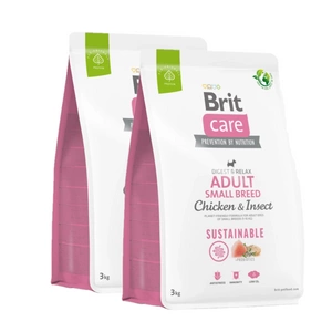 BRIT CARE Dog Sustainable Adult Small Breed Chicken &amp; Insect 2x3kg