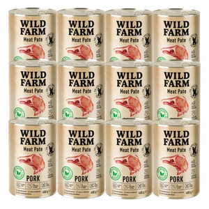 Wild Farm pastētes cūkgaļas 400g bezglutēna barība suņiem