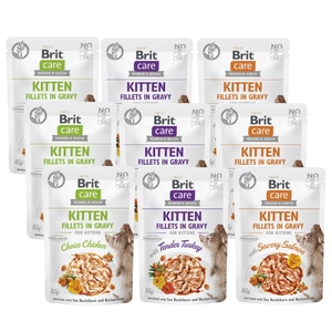BRIT CARE Cat Kitten Fillets in Gravy Choice Chicken Enriched with Sea Buckthorn and Nasturtium 85g