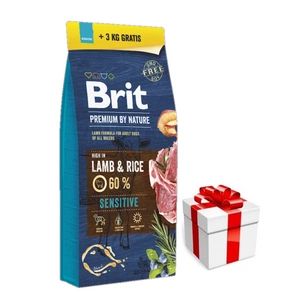 BRIT Premium By Nature Sensitive jēra gaļa 15kg+3kg