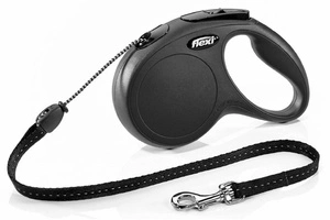 "FLEXI New Classic" virve, M izmērs, 5 m, līdz 20 kg, melna
