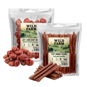 WILD FARM Mīksti jēra gaļas kubiņi 500g suņu našķi