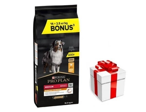 Purina Pro Plan Medium Adult Optibalance, Vistas gaļa ar rīsiem 14kg + 2,5kg + STAĢMENA SUŅIEM