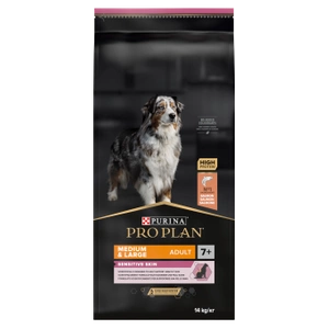 Purina Pro Plan Medium & Large 7+ Sensitive Optiderma, laši un rīsi 14kg