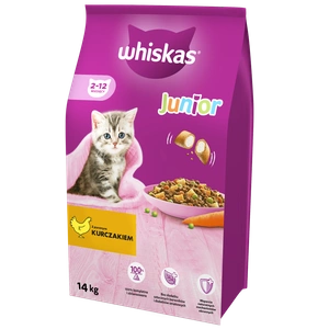 WHISKAS Junior 14kg - sausā kaķu barība ar vistas gaļu