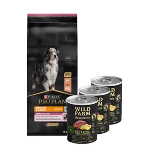 Purina Pro Plan Medium & Large 7+ Sensitive Optiderma, laši un rīsi 14kg