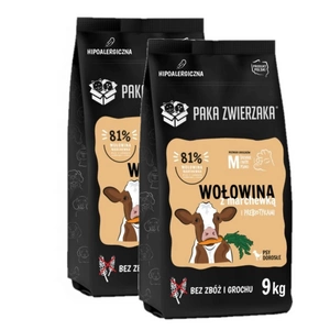 Paka Zwierzaka - Septītās debesis - Liellopu gaļa un burkāni "M" 9kg