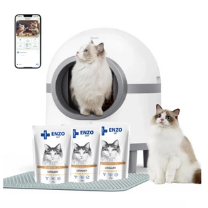 Viedā pašattīrošā kaķu pakaišu kaste smart wifi apka 60l (54 x 54 x 63 cm)