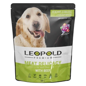 Leopold Premium ar liellopu gaļu 500g - 65% gaļas - sunim