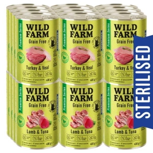 WILD FARM Premium Grain Free Turkey and Teal 400g - barība sterilizētiem kaķiem bez graudiem