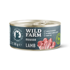 WILD FARM Mousse Lamb 85g - putas kaķiem bez graudiem