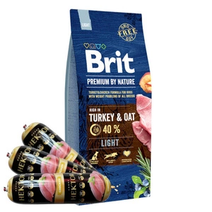 Brit Premium By Nature Light 15kg + Hector mājputnu bar 3x900g