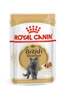 ROYAL CANIN British Shorthair Adult paciņa 12x85g (mērce) mitrā barība mērcē pieaugušiem britu īsspalvaino kaķu kaķiem
