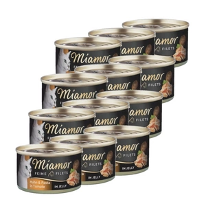 Miamor Feine Filets in jelly - mitrā kaķu barība vistas gaļa ar nūdelēm 100g bundža