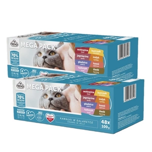 Frendi kaķu paciņas ar gaļas un zivju garšām želejā 48x100g