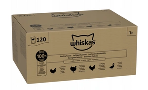 Whiskas Poultry Feast 120x85g Mitrā želejveida barība pieaugušiem kaķiem