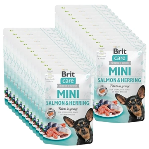 Brit Care Mini laša un siļķes fileja mērcē 85g