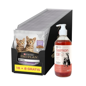 PRO PLAN Nutrisavour Kaķēnu barība delikateses ar tītaru mērcē 26x85g (18+8 FREE)