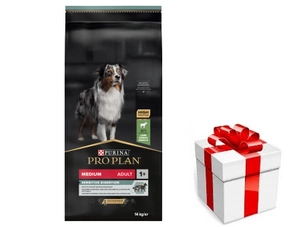 PRO PLAN Sensitive Digestion vidēja lieluma pieaugušo suņu barība ar jēra gaļu 14kg + STAIGMENA SUŅIEM
