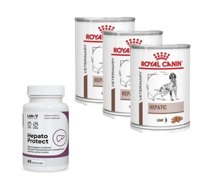 ROYAL CANIN Hepatic HF 16 420g kārba + LAB-V Hepato Protect 45 kapsulas