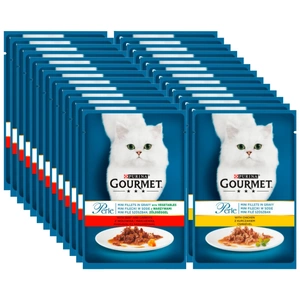 Purina Gourmet Perle kaķu barība mini fileja mērcē Jauktas garšas 26x85g