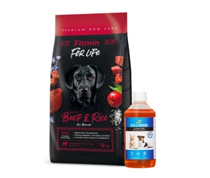 FITMIN For Life Liellopu gaļa ar rīsiem 12kg